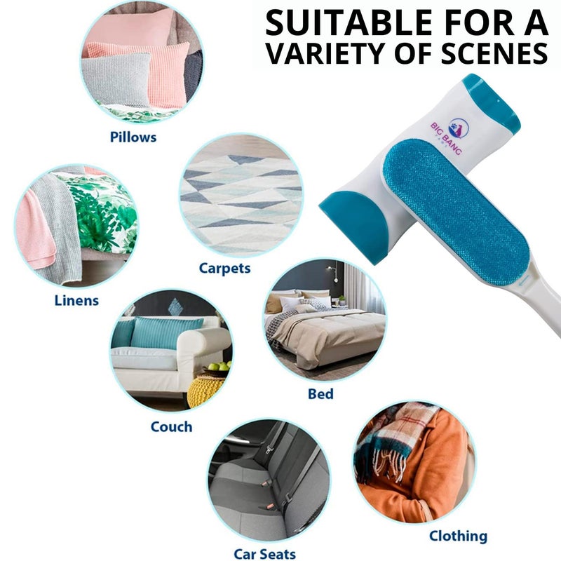 Big Bang Paws Pet Hair Remover Brush - Dog Hair Remover for Clothes - lint Brush pet Hair Remover - Reusable Fur Remover for Furniture and Clothing - Light pet Dander Remover with self Cleaning Base - Image 5